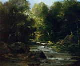 Gustave Courbet River Landscape painting
